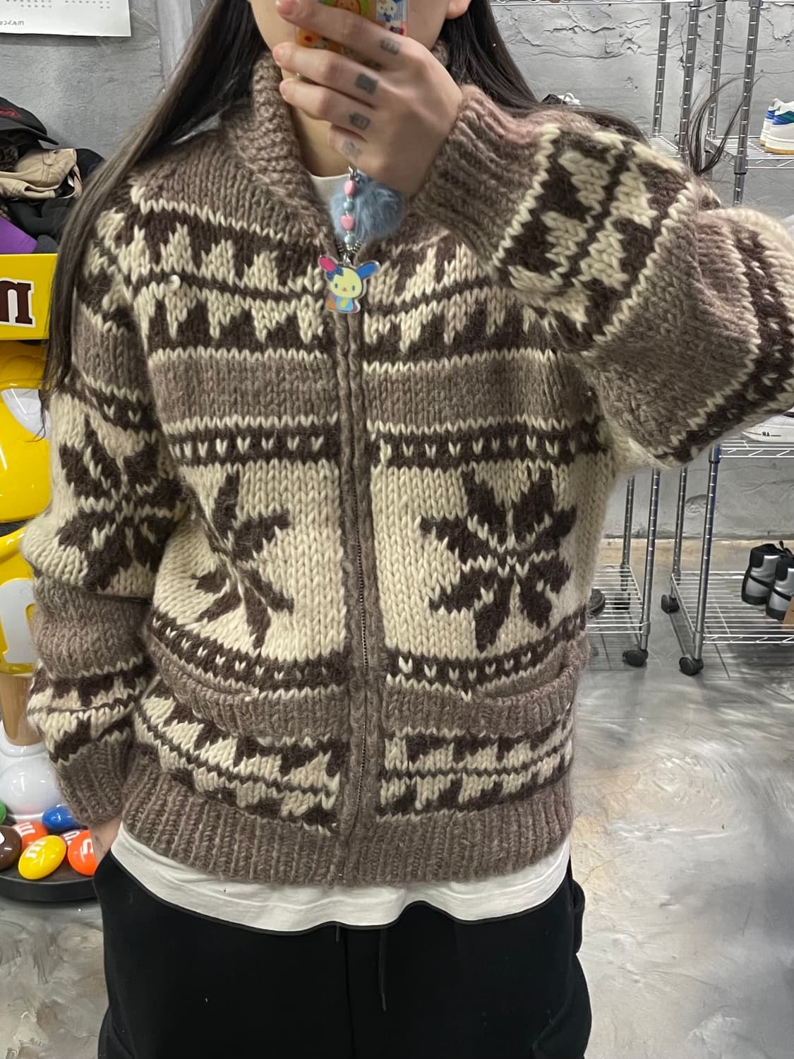 빈티지 코위찬 니트 집업 상품이미지7