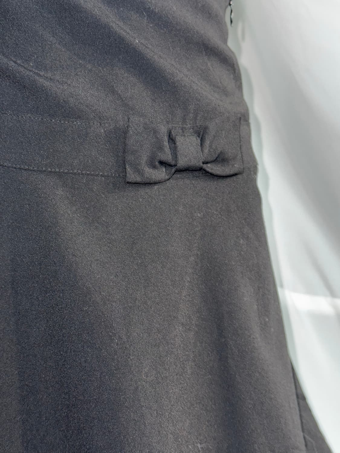 무채색 스트라이프 데미지 니트 리본 코트 코디세트  상품이미지3