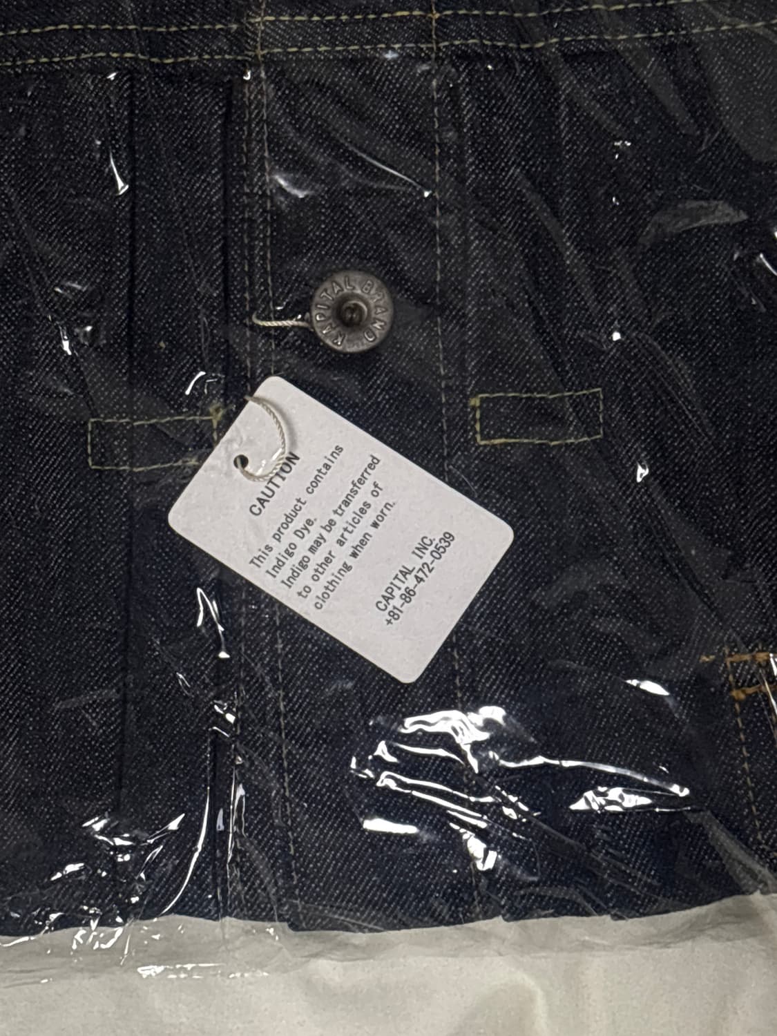 캐피탈 14온즈 데님 1ST 원 워시 자켓 인디고 6사이즈 상품이미지2