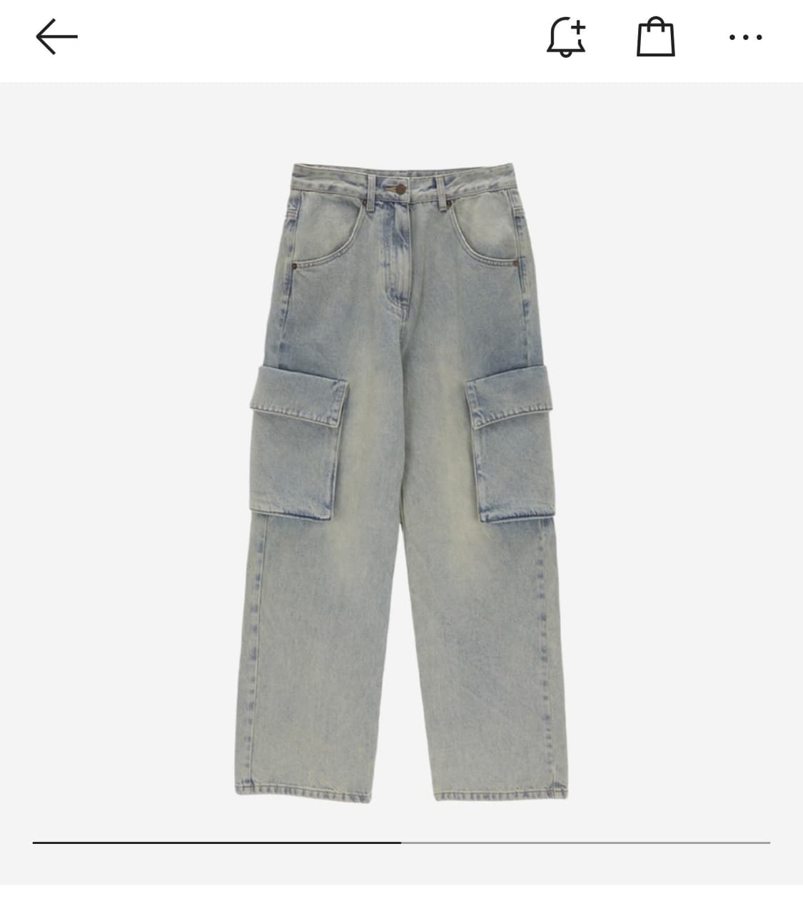 (새상품) 마뗑킴 빅 포켓 빈티지 카고 데님 팬츠 상품이미지1