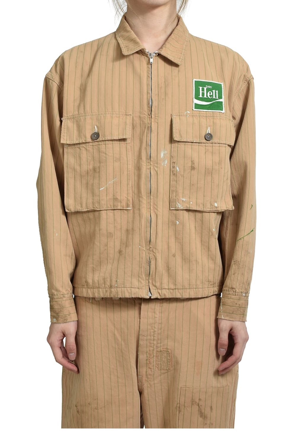 세인트 마이클 x 션 우더스푼 유니폼 자켓 베이지 상품이미지1