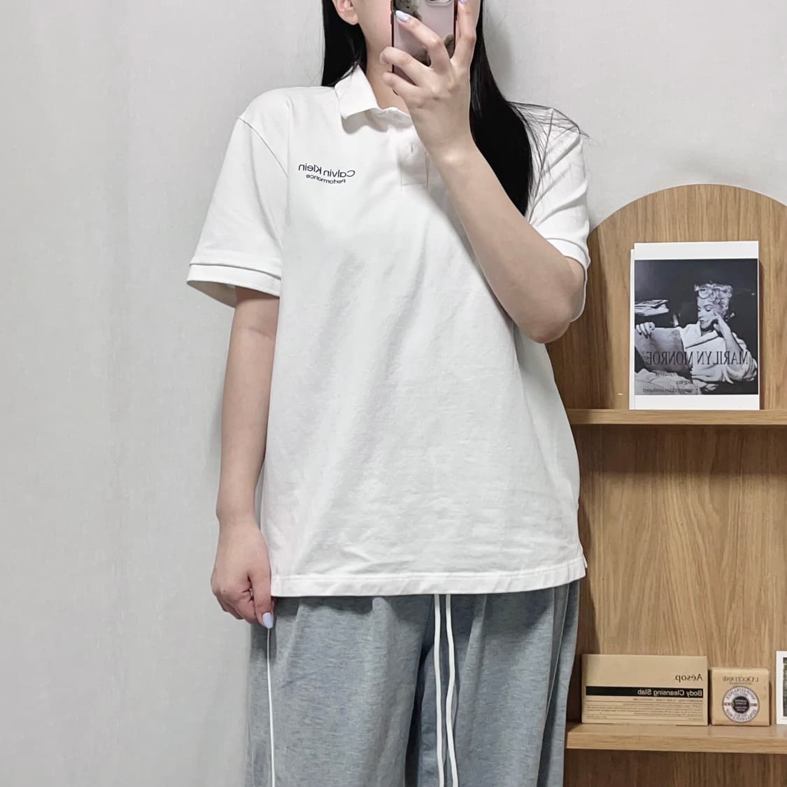 [정품] 캘빈클라인 화이트 반팔카라티 [ XL ] 상품이미지2