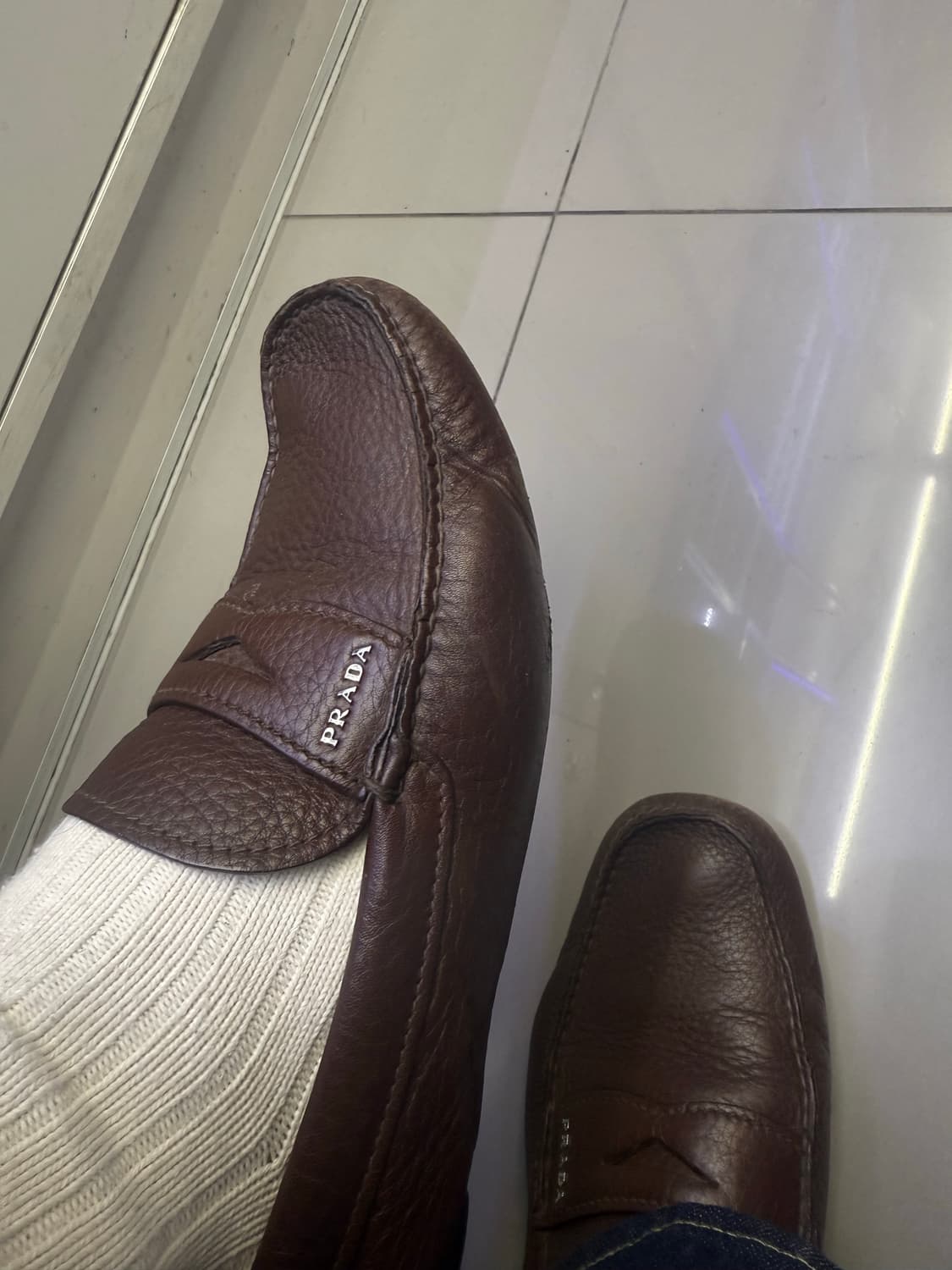 프라다 가죽 로퍼 브라운 상품이미지3