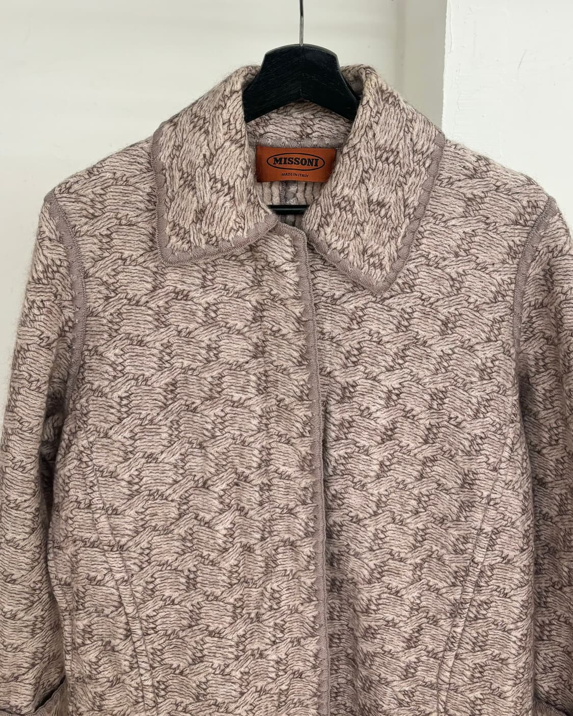 미쏘니 핑크 울 혼방 니트 코트 상품이미지2