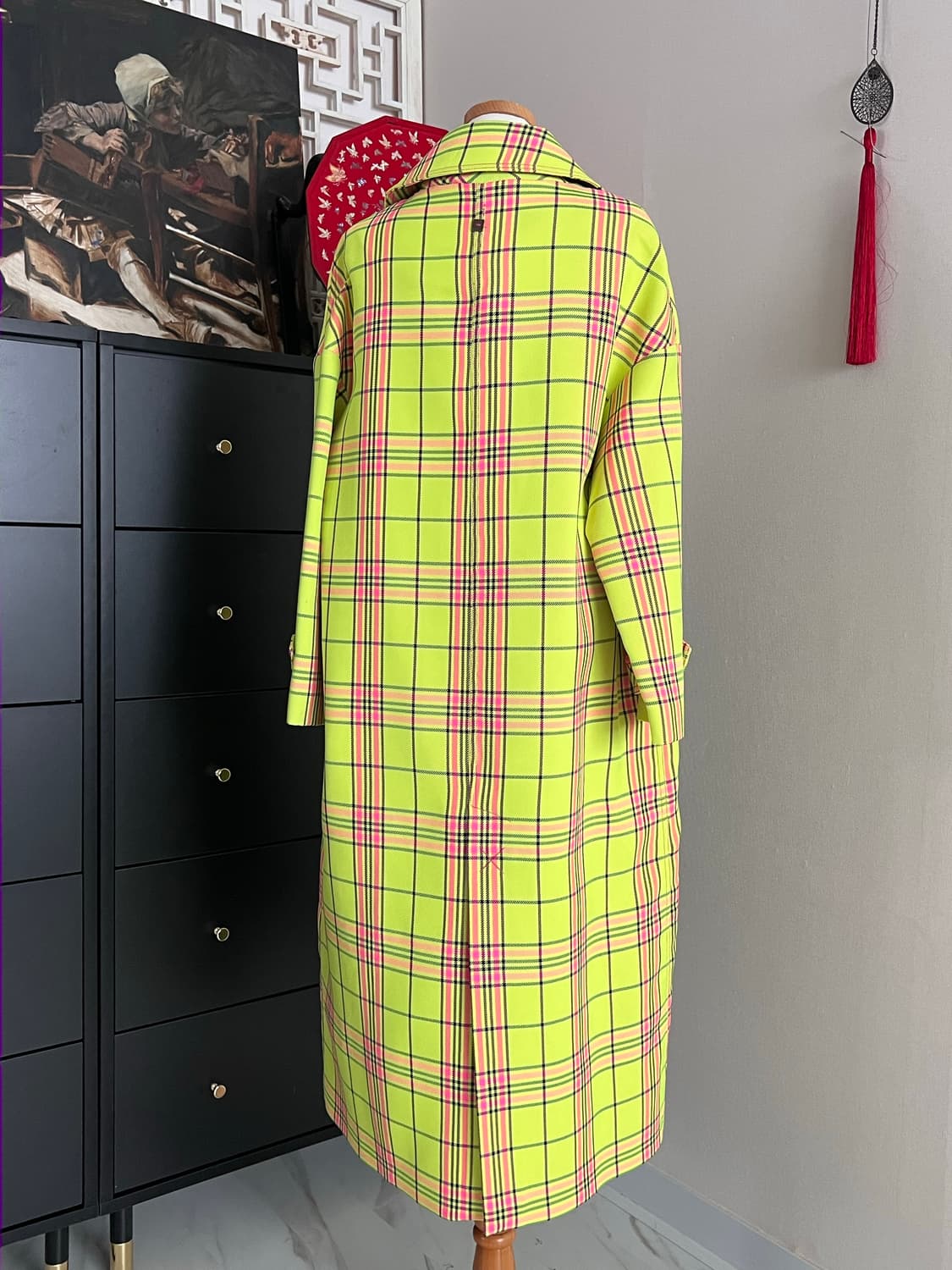 Neon Checkered long Jacket 상품이미지3