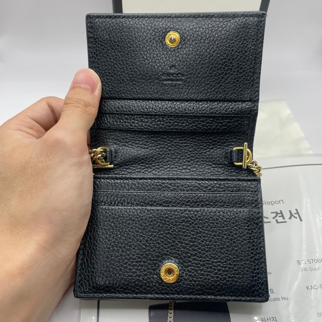 구찌 주미 레더 체인 카드지갑 상품이미지6