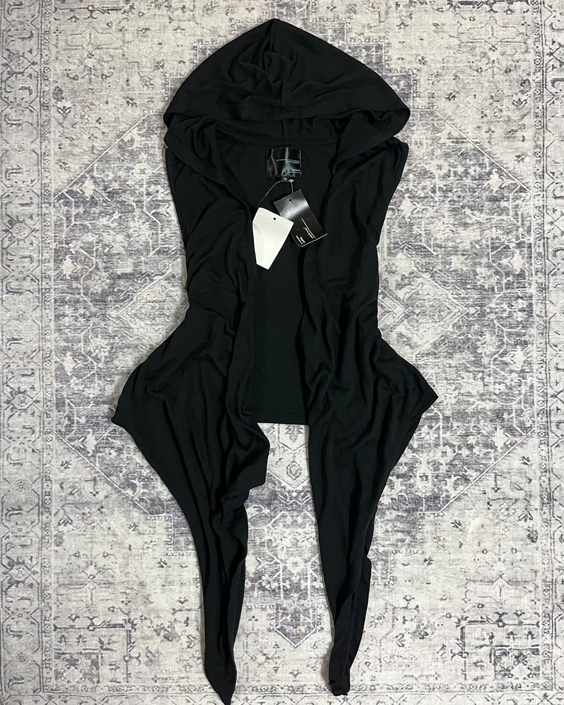 Grunge draped hoodie vest 상품이미지1
