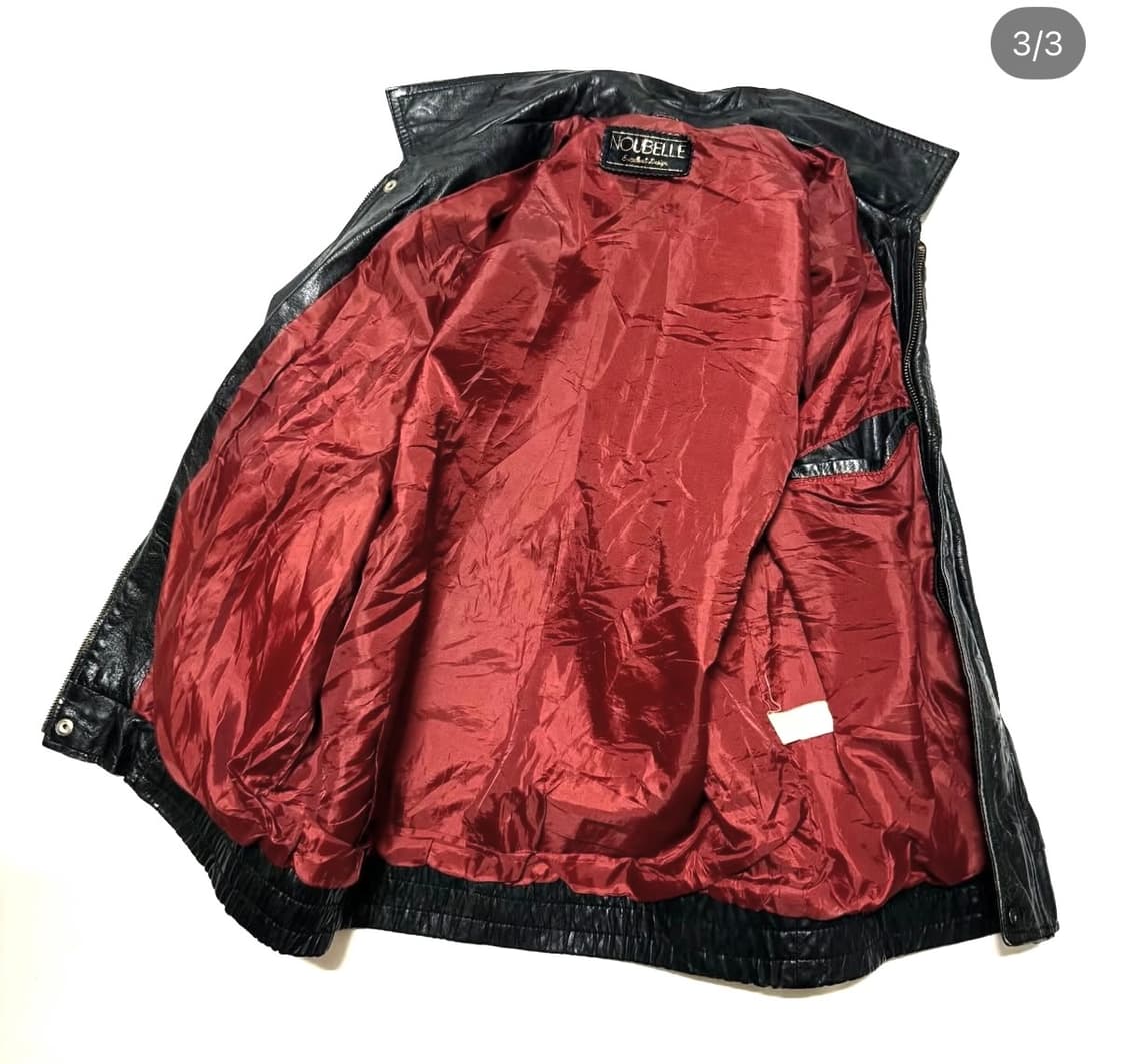 Noubelle - 레더 봄버 자켓 상품이미지3