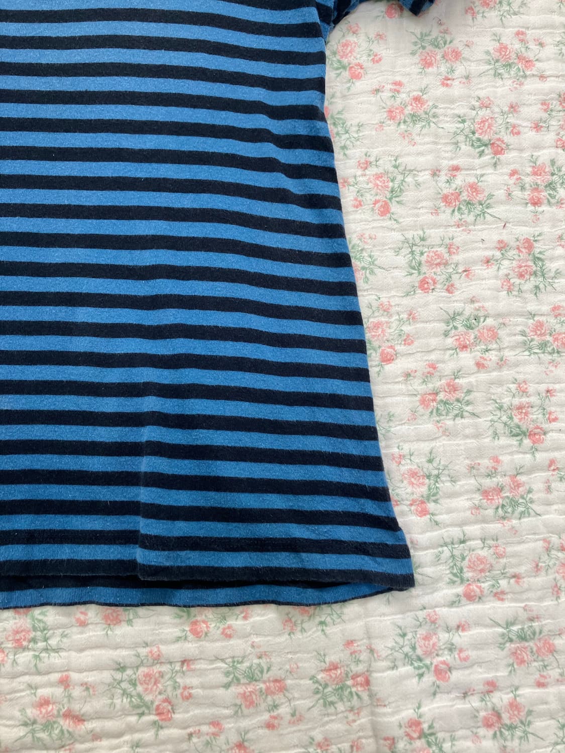 빈티지 블루 스트라이프 모리 반팔 1114 모리걸 y2k 스트릿 갸루 펑 상품이미지6