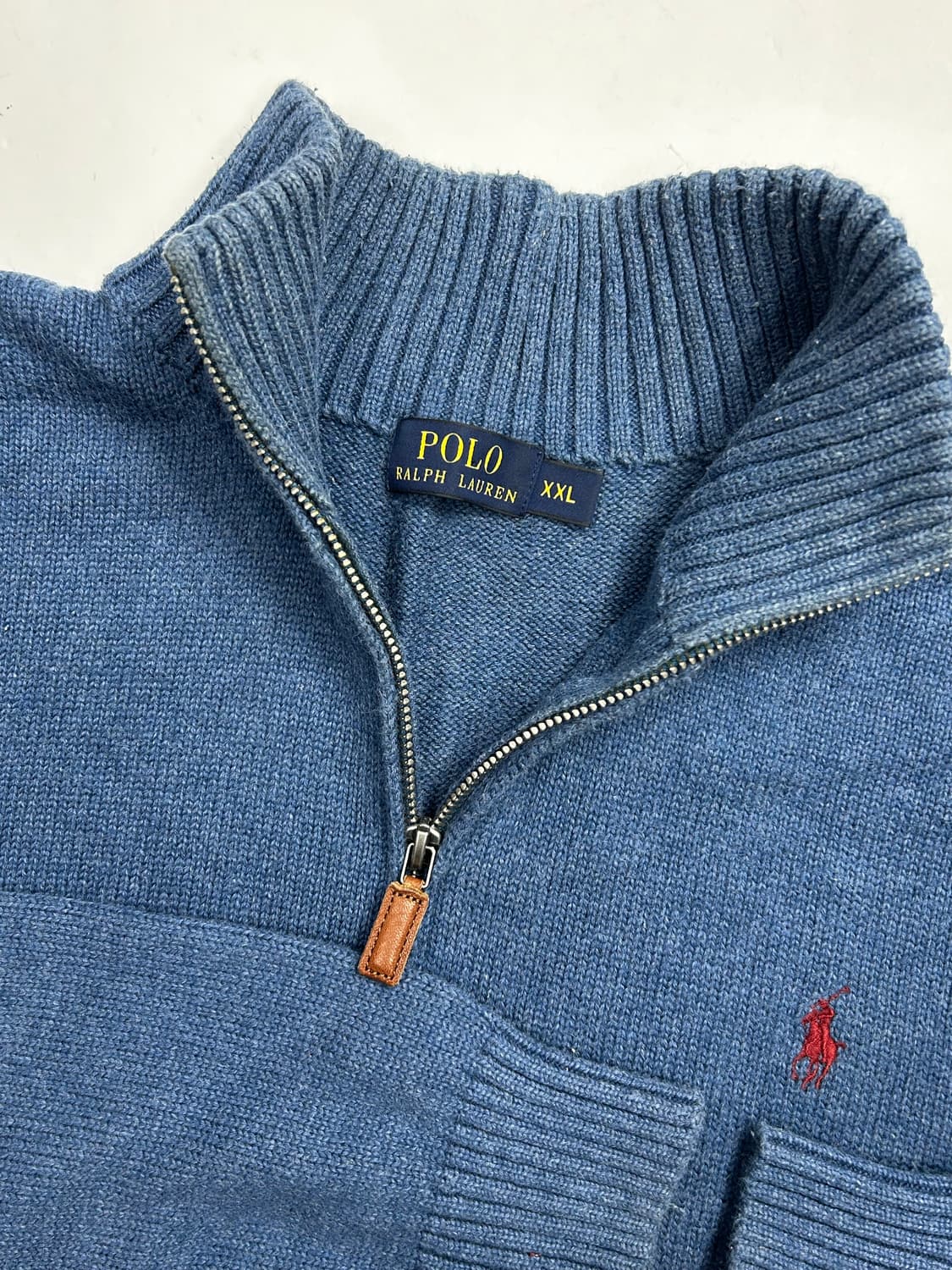 폴로 랄프로렌 블루 니트 하프집업 2XL 상품이미지5