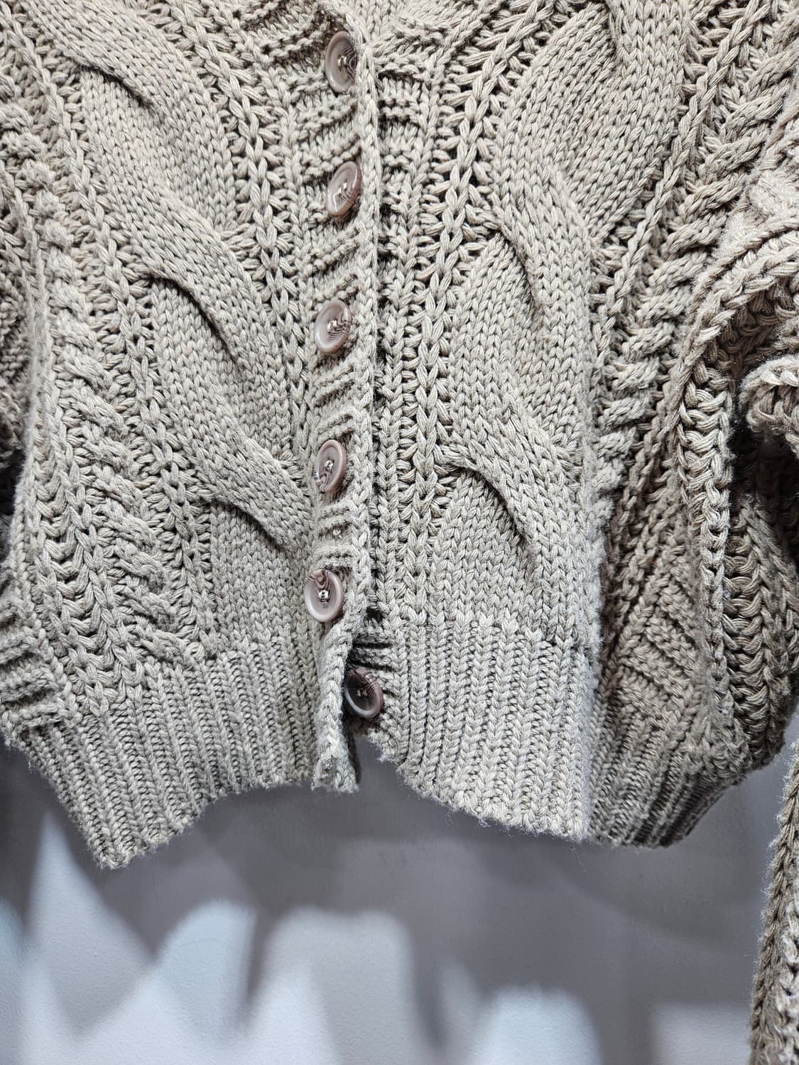 꽈배기 크롭 니트 가디건 상품이미지5