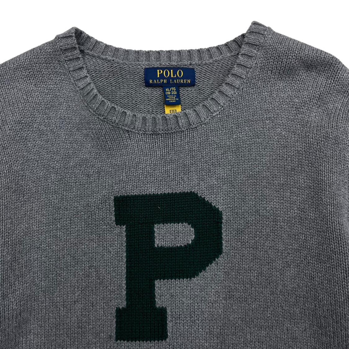 폴로 랄프로렌 딥그린 자수 차콜 니트 XL 상품이미지4