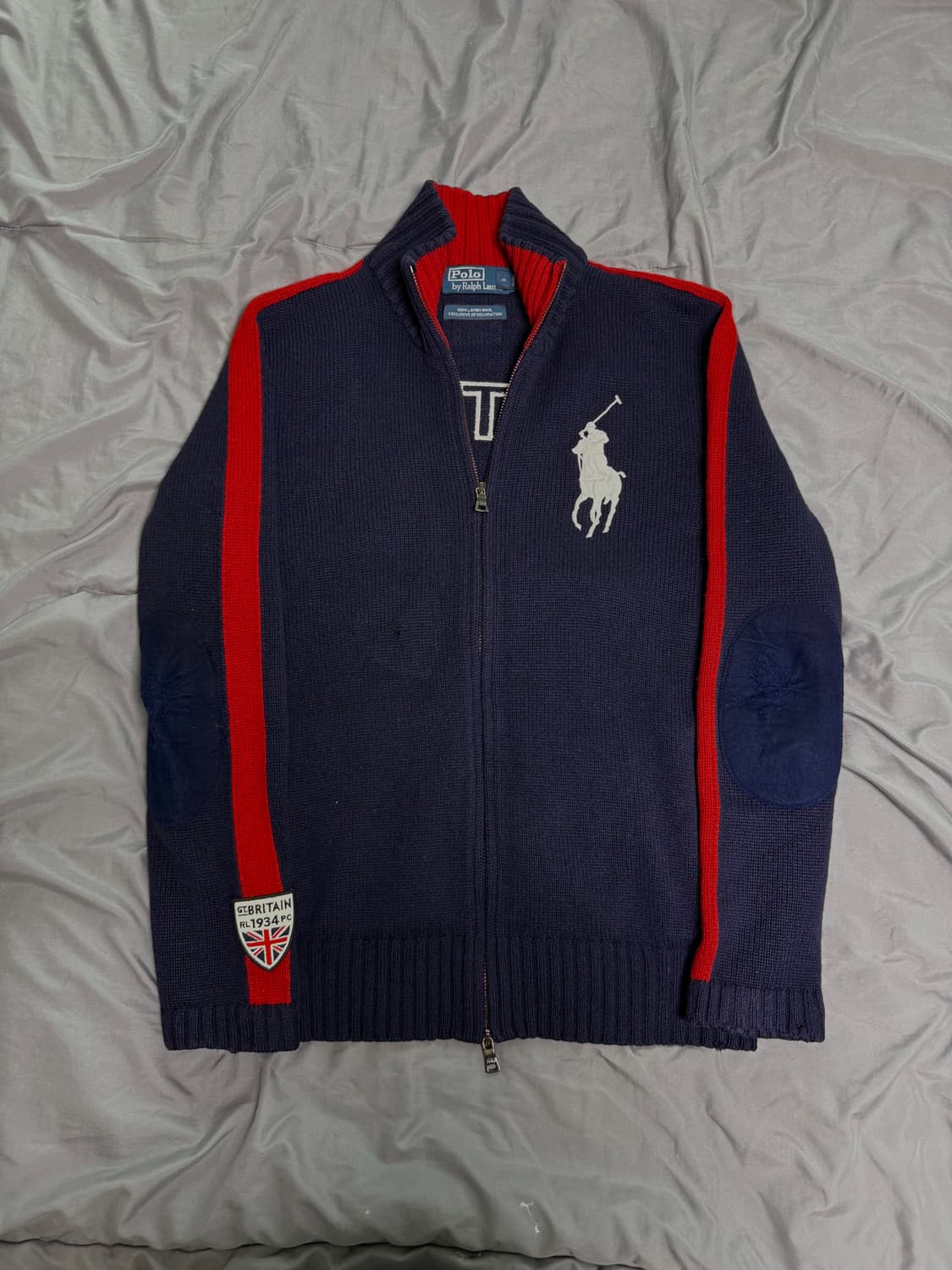 폴로 빅포니 브리튼 투웨이 니트집업 M 상품이미지1