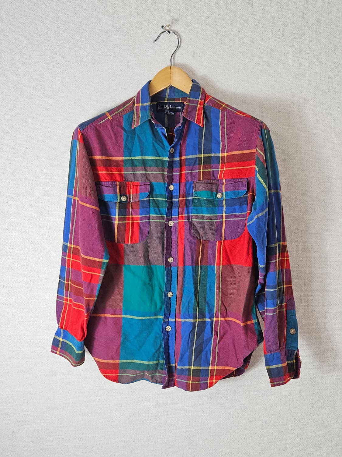 80's 폴로 랄프로렌 플란넬 플레이드 체크 워크셔츠 남방 8 상품이미지1