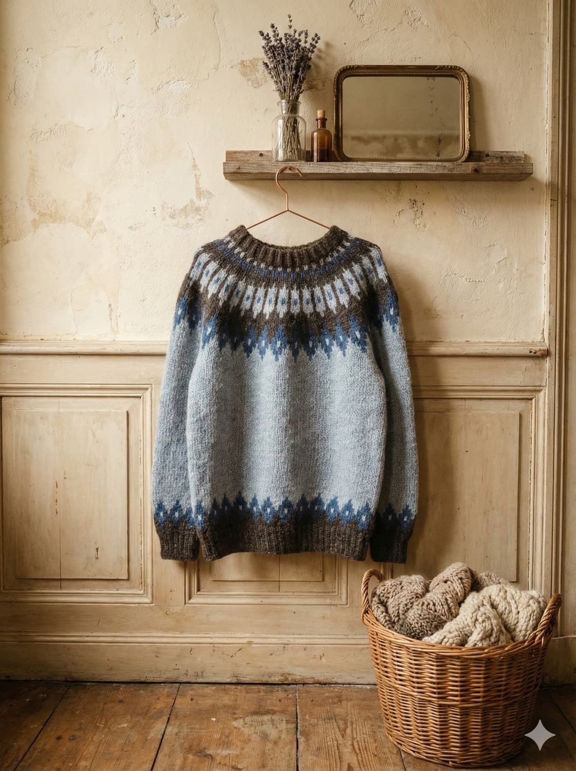 스카이블루 울 노르딕스웨터 상품이미지2