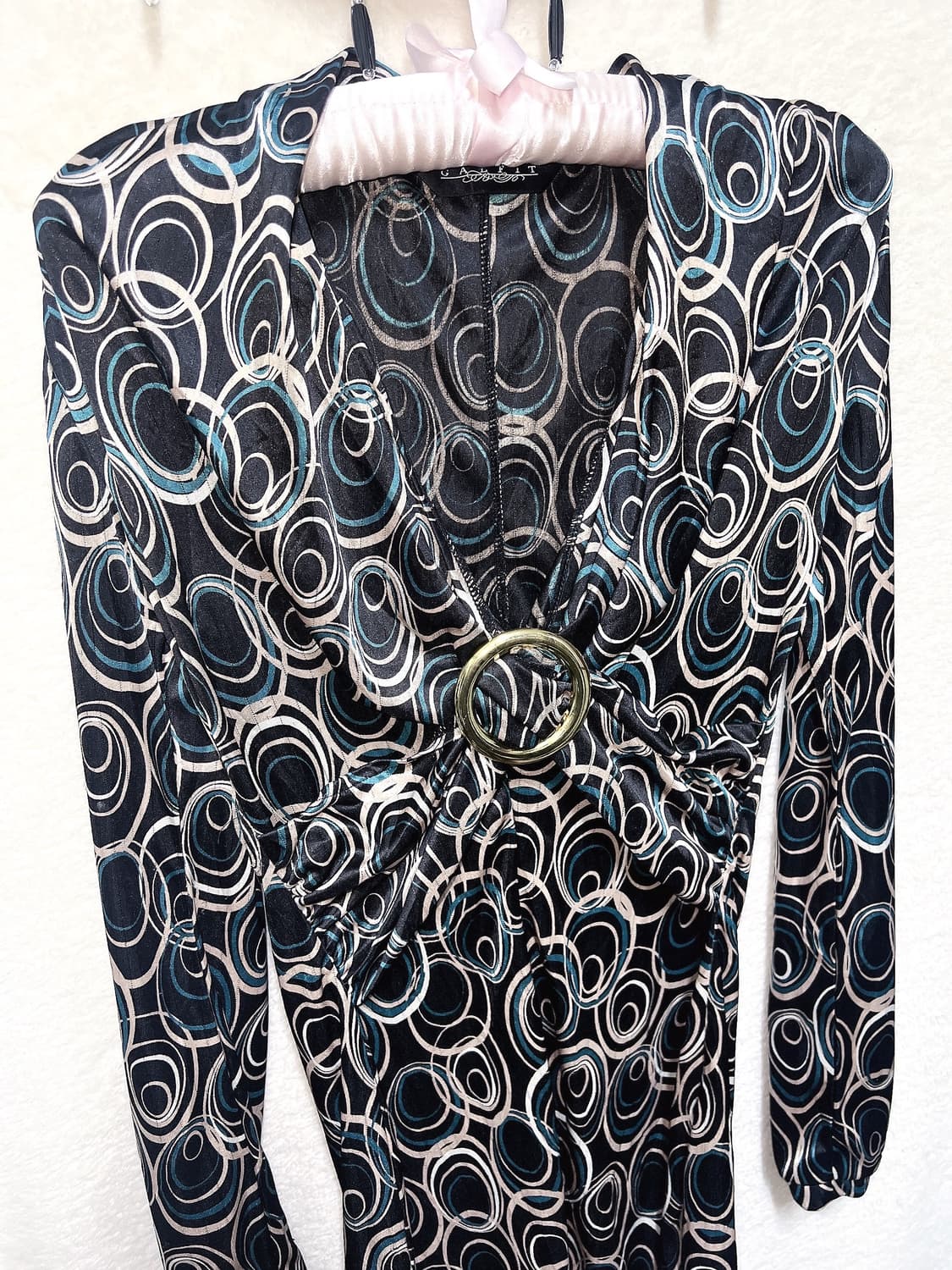 오네갸루 섹시 히메 기하학패턴 새틴 오링 미니원피스 헤이세이 시부야 펑크 상품이미지9