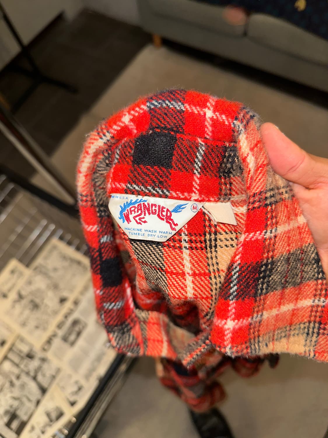 80-90’s Wrangler check flannel shirt 상품이미지9