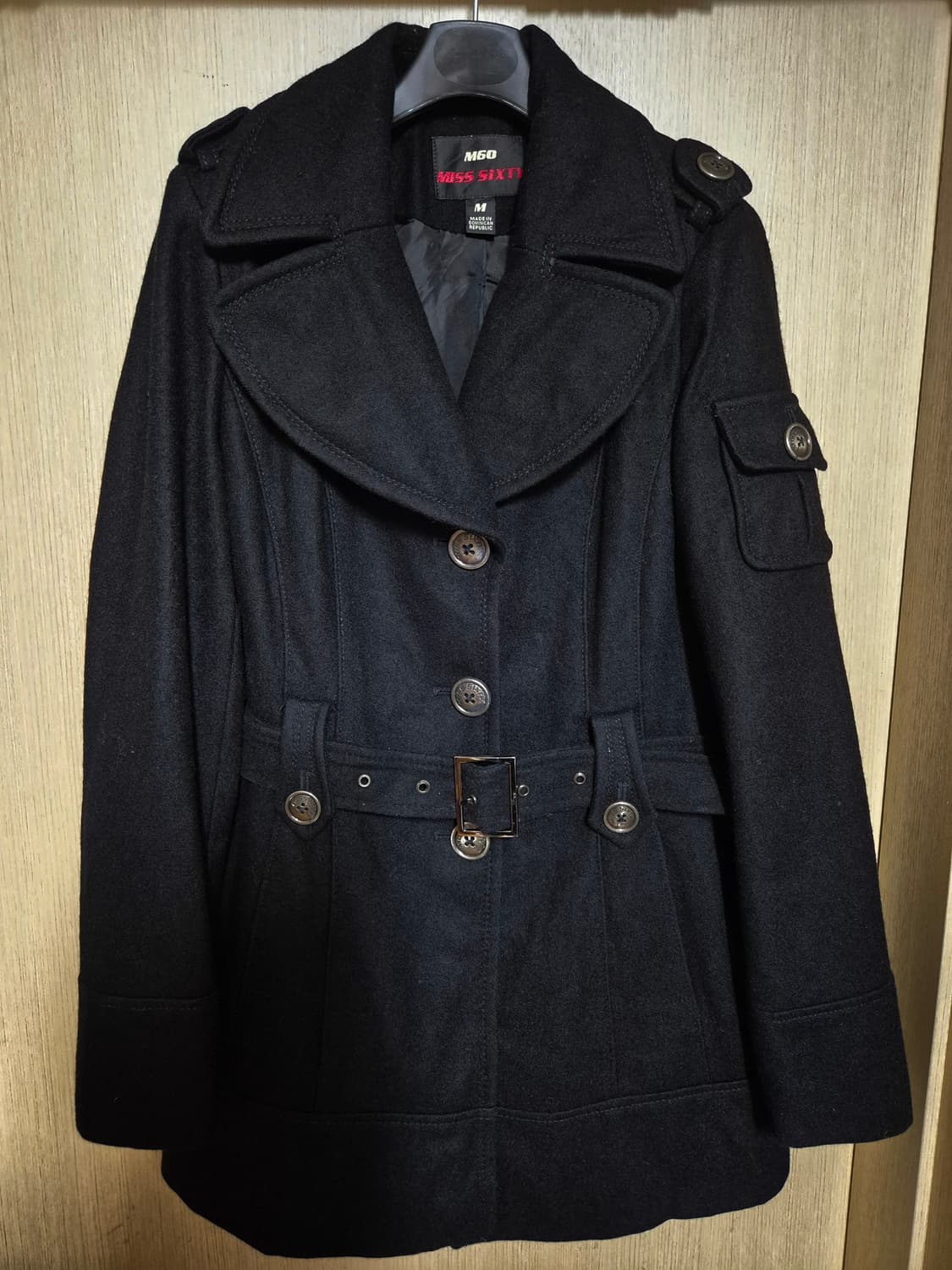 미스식스티 블랙 벨트 코트 M 상품이미지1