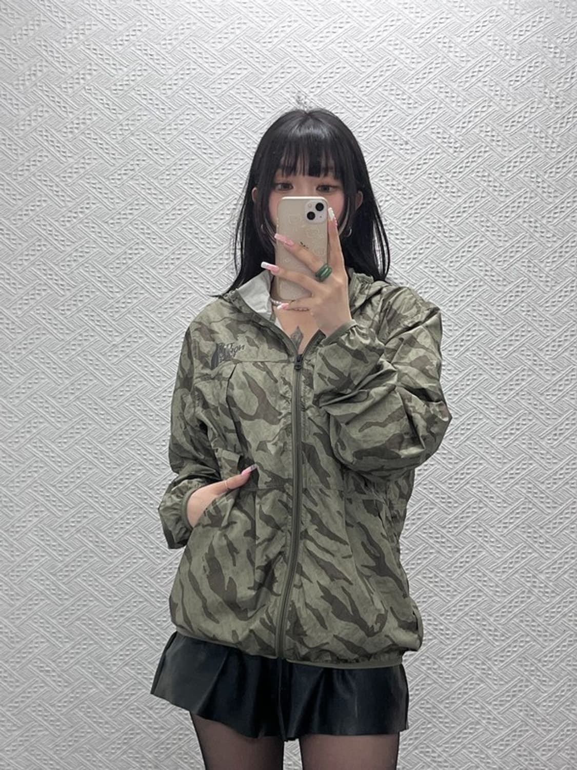 노스페이스 스트릿 펑크 타이거 카모 바람막이 자켓 M C12293 상품이미지2