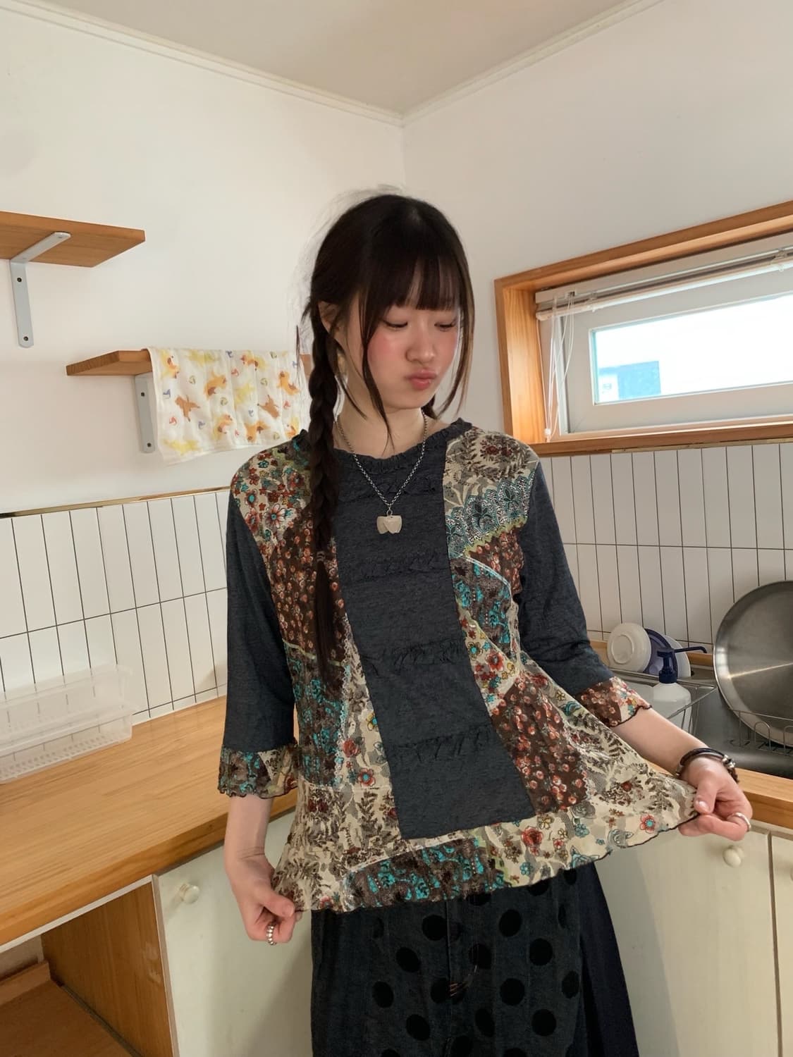 ethnic frill blouse 상품이미지2