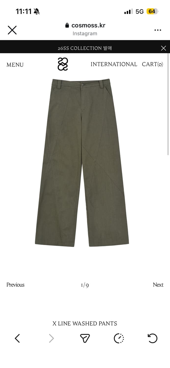 cosmoss X LINE WASHED PANTS  (M) 상품이미지1