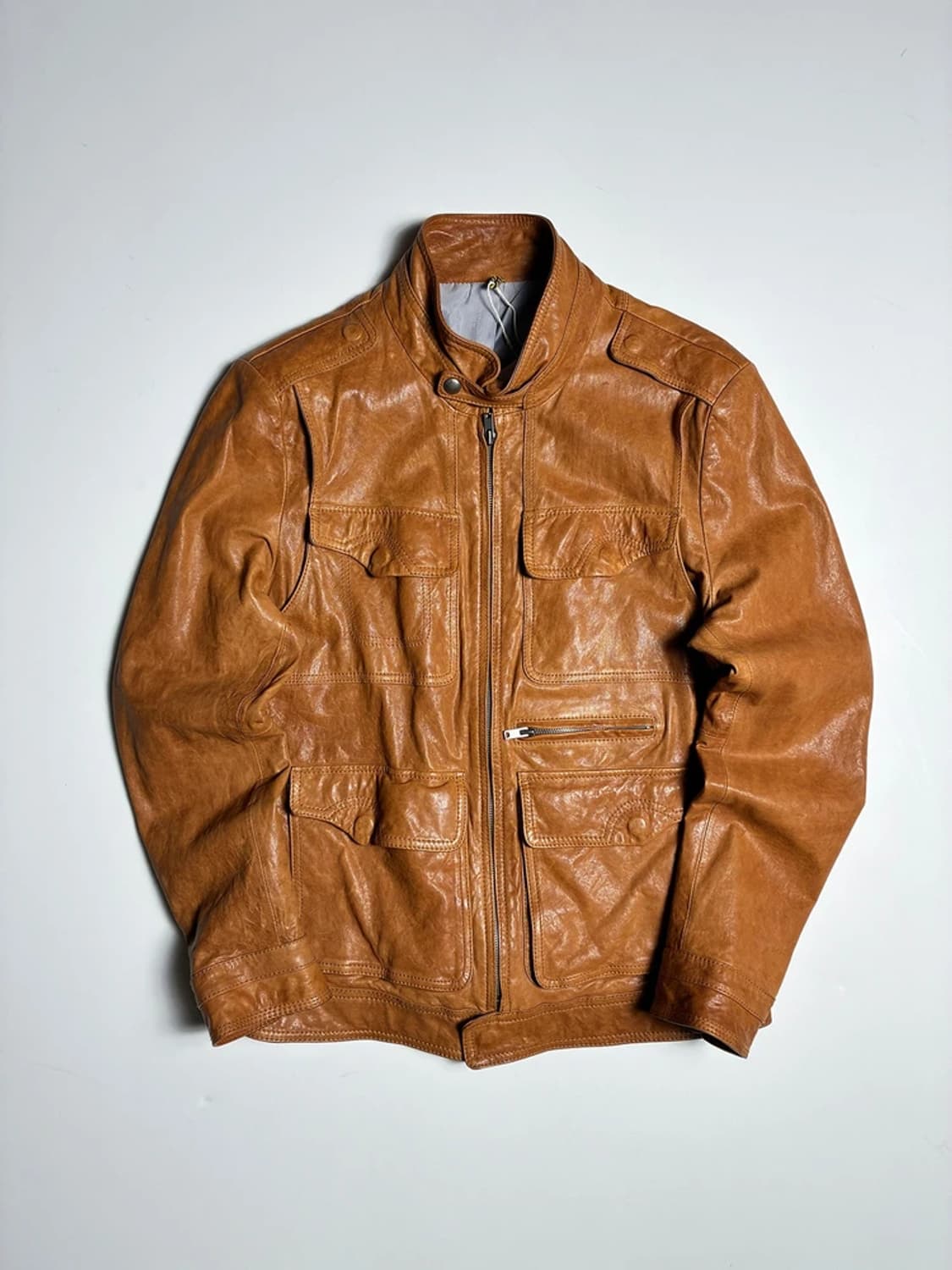 커스텀멜로우 10FW 4포켓 하이넥 양가죽 자켓 R1384 상품이미지1