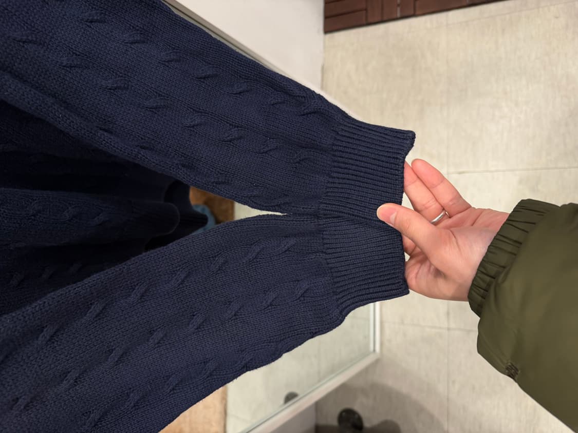 90s Benetton 베네통 브이넥 케이블 코튼 니트 (Italy) 상품이미지4