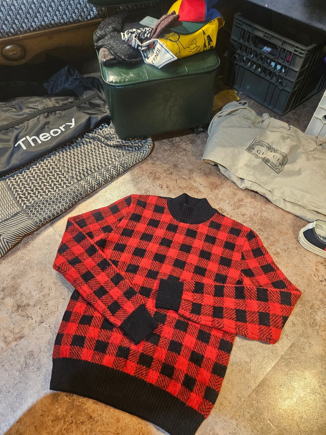 SAINT LAURENT PARIS 체크 니트  상품이미지1