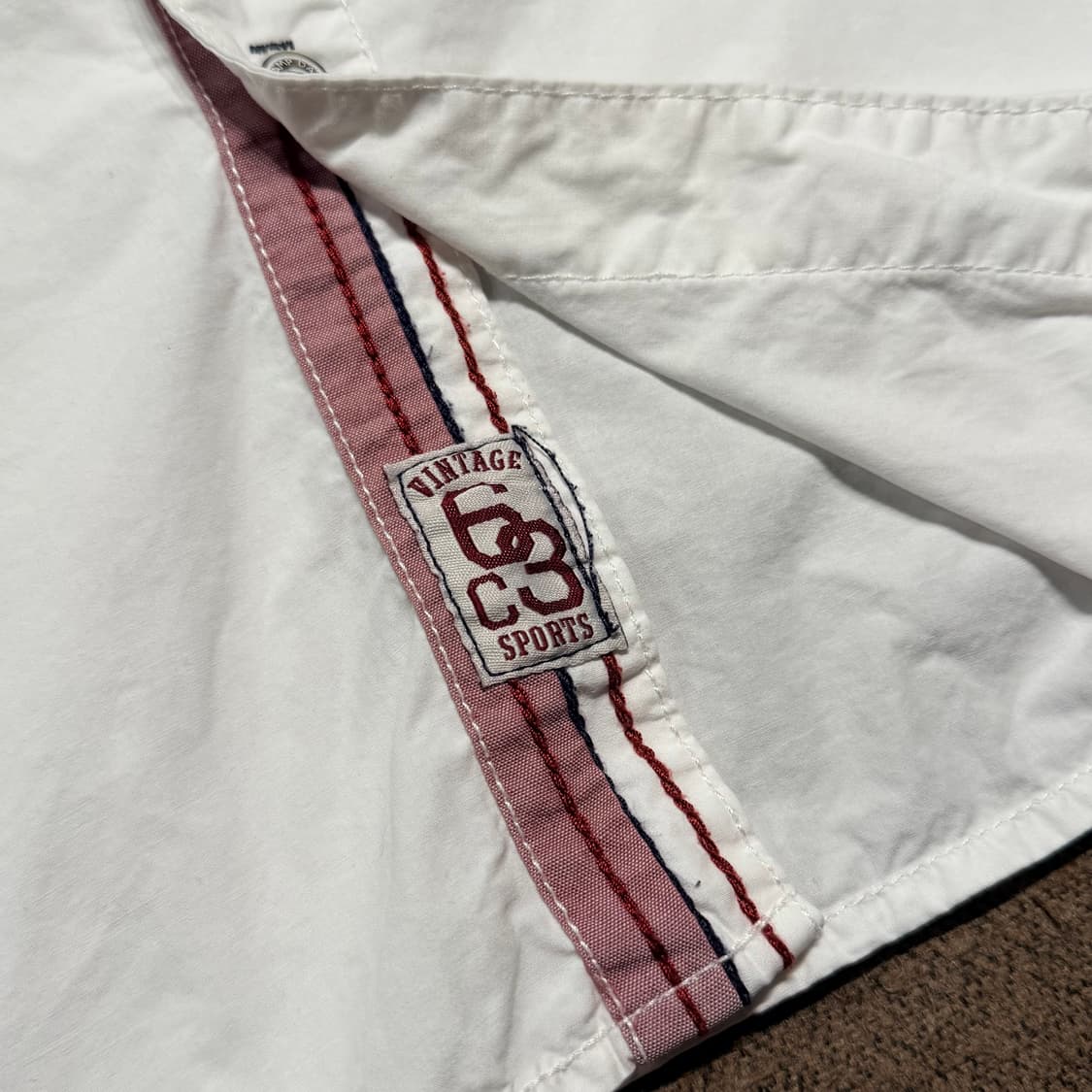 독일 캠프데이비드 화이트 스포츠 셔츠 XL y2k 상품이미지5