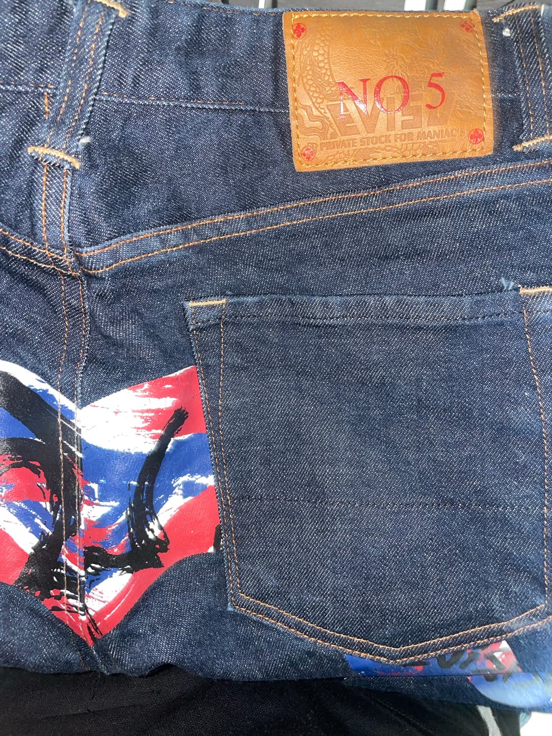 EVISU NO.5 유니언잭 페인트 데님 / 허리30 / 실착2회 상품이미지3
