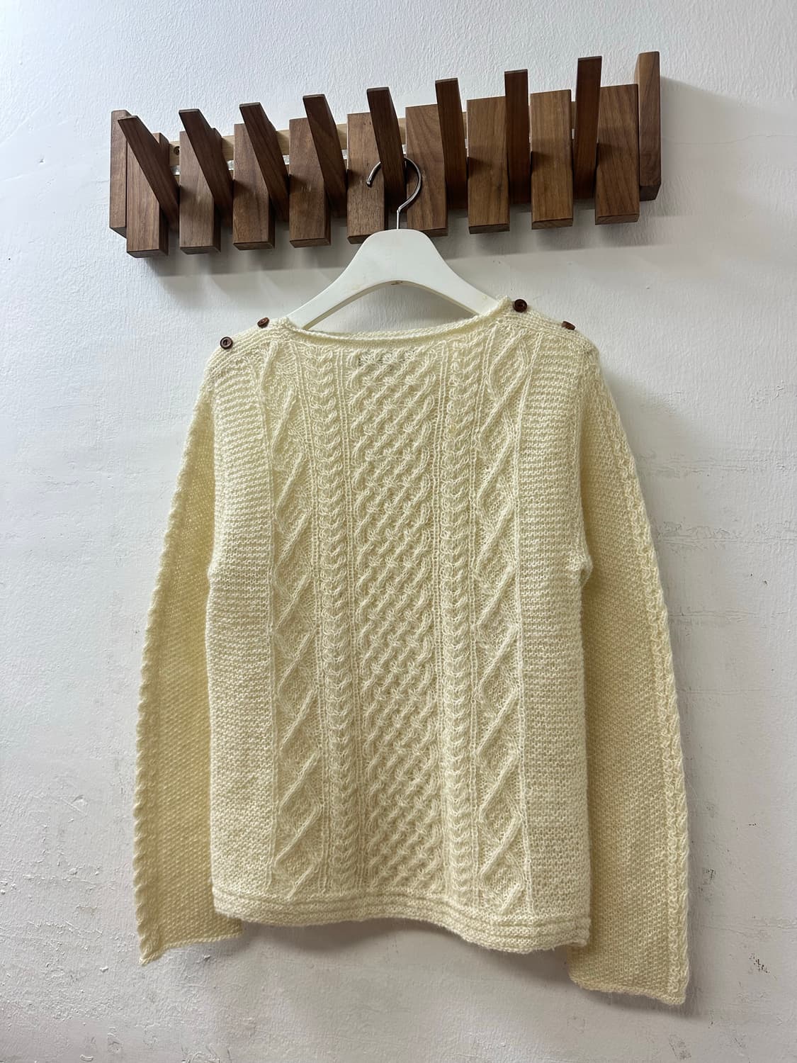 일본빈티지 울100% 꽈배기 케이블 풀오버 니트 상품이미지3