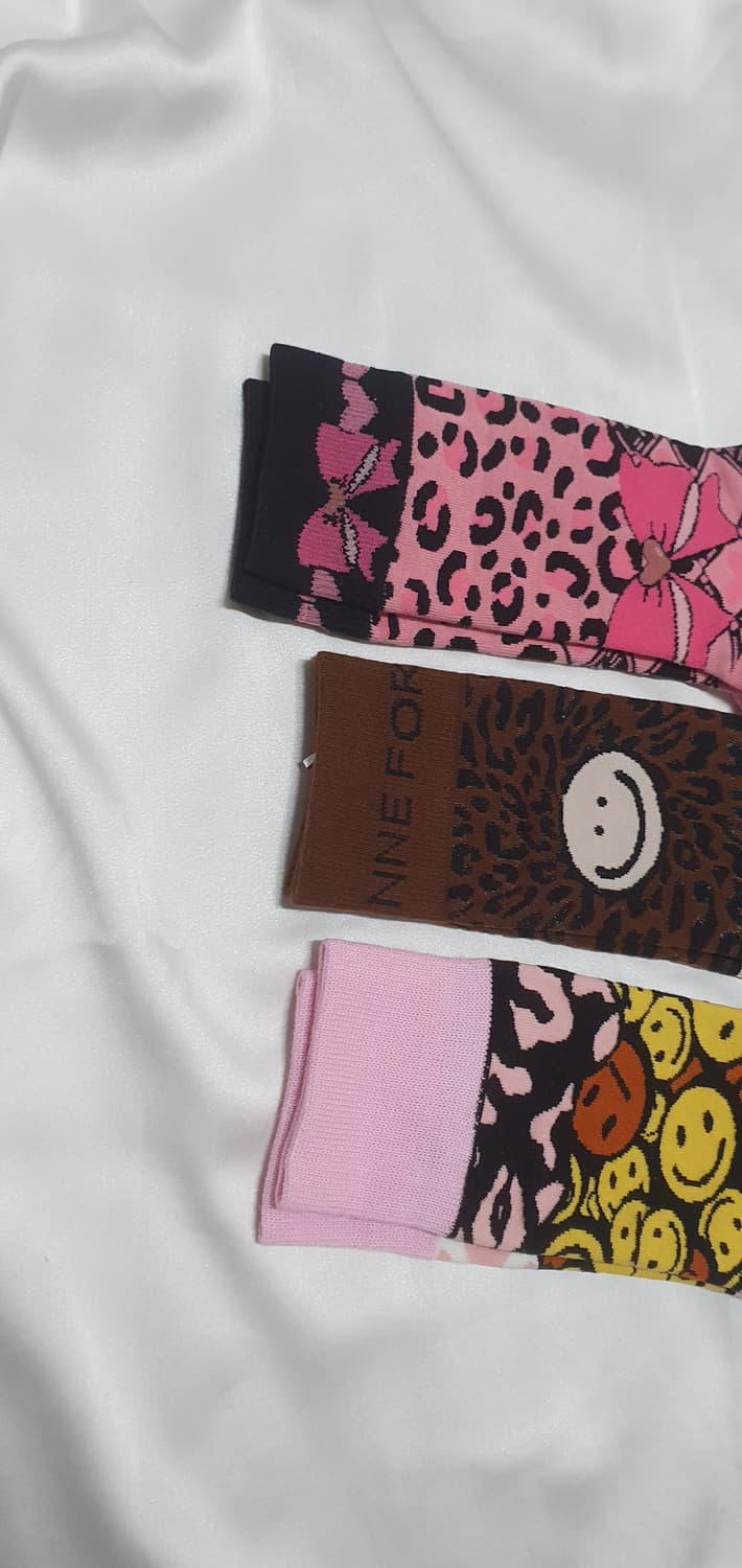 호피 레오파드 리본 스마일 양말 상품이미지6