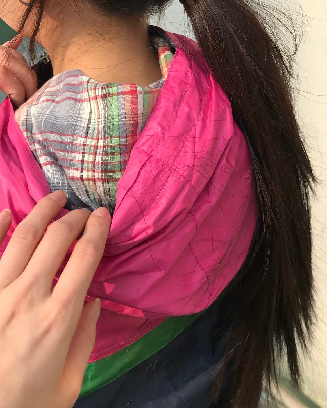 컬러 믹스 후드 집업 자켓  상품이미지2