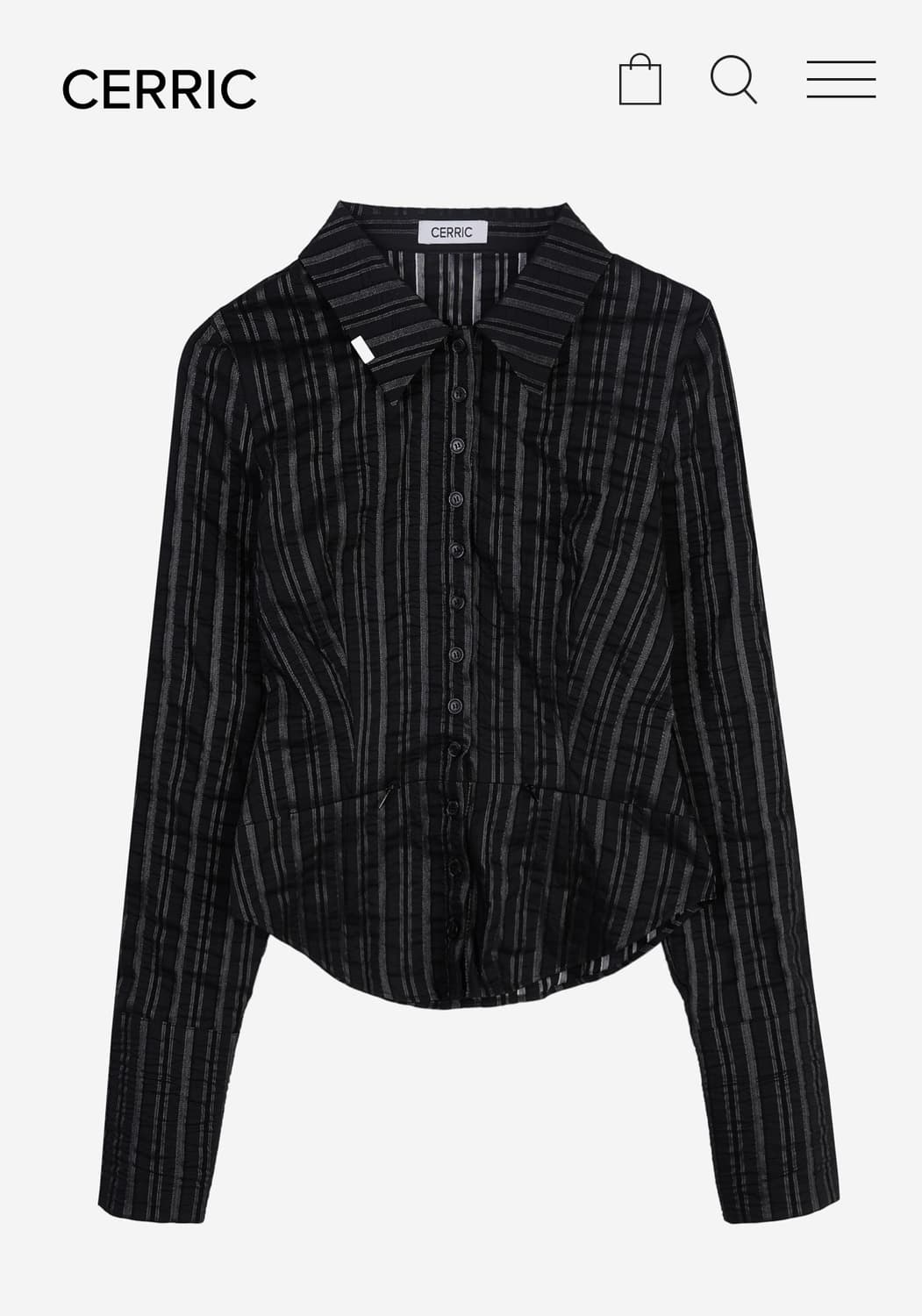 CERRIC  CRUNCH STRIPE SHIRT / BLACK 상품이미지1