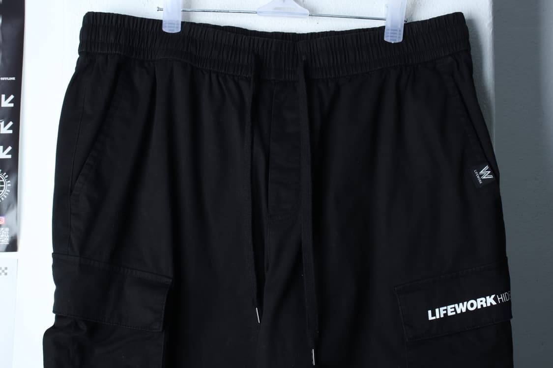 (L-XL) 라이프워크 트레이닝복 바지 카고 조거 블랙 스트릿-P9752 상품이미지3