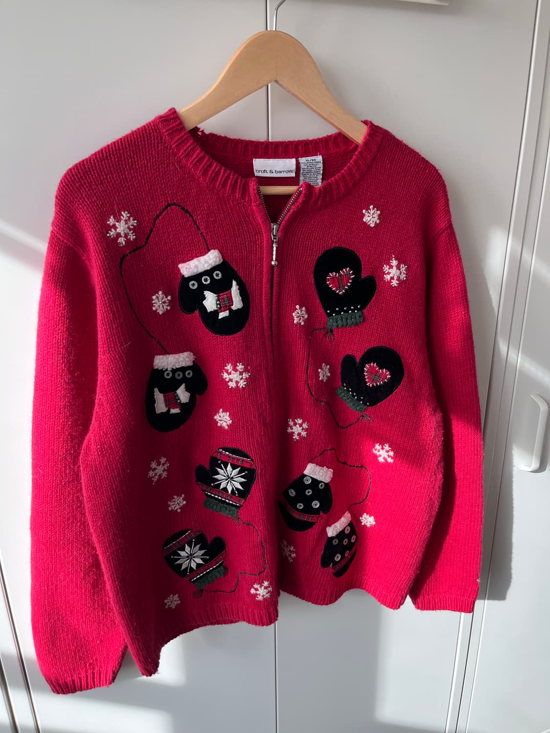 Croft&barrow 크리스마스 장갑 앙고라 니트 가디건 상품이미지5