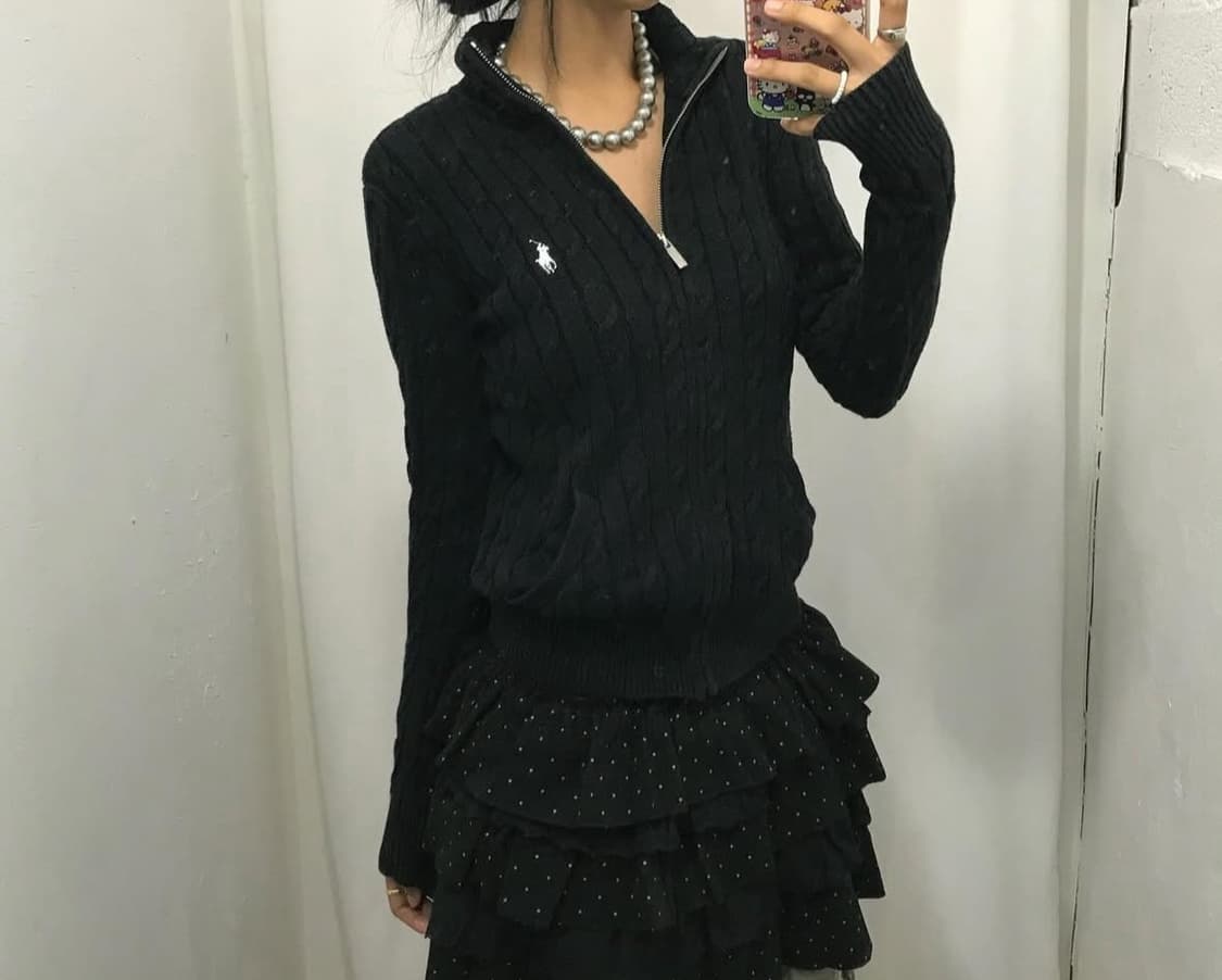 폴로 니트 집업 상품이미지1