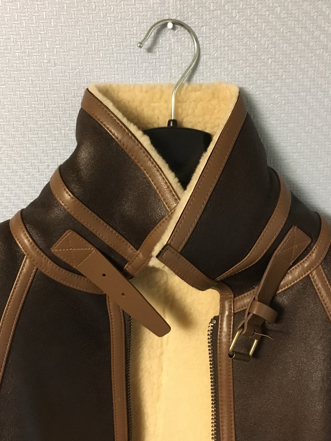 노티아 무스탕 자켓 M 브라운 상품이미지8