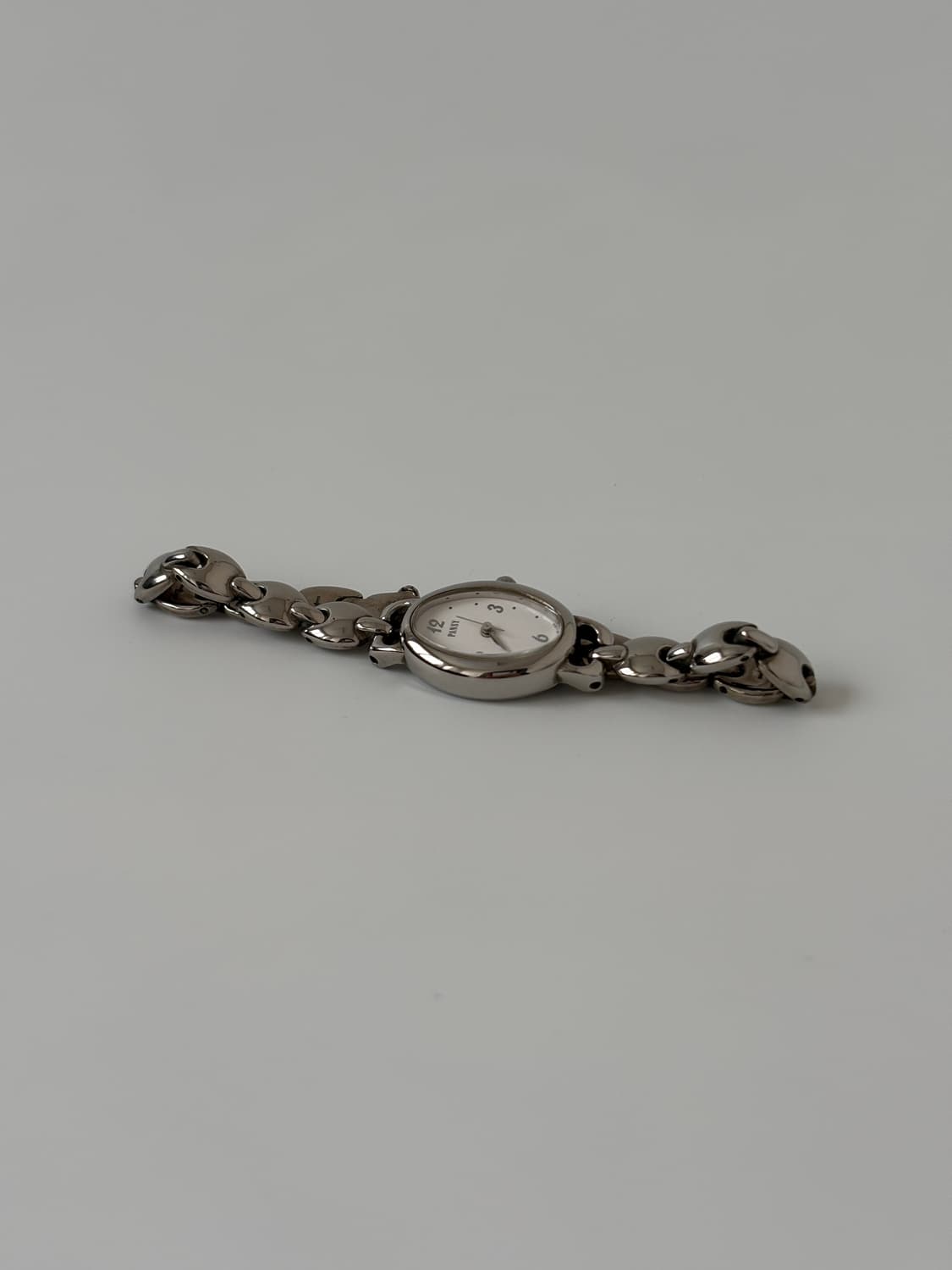 리코 1990년대 Pansy 실버 오벌 브레이슬릿 쿼츠 여성 상품이미지6