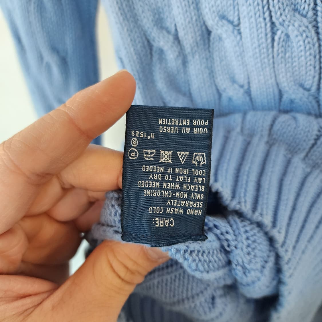 폴로 랄프로렌 케이블 니트 하늘색 상품이미지4