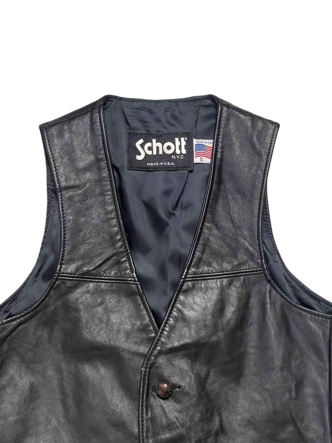 Schott 남성 가죽 베스트 상품이미지2