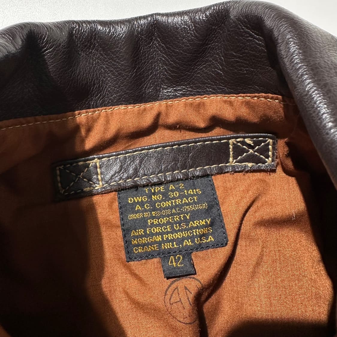 모건 프로덕션 A-2 홀스하이드 말가죽 레더 봄버 자켓 상품이미지4
