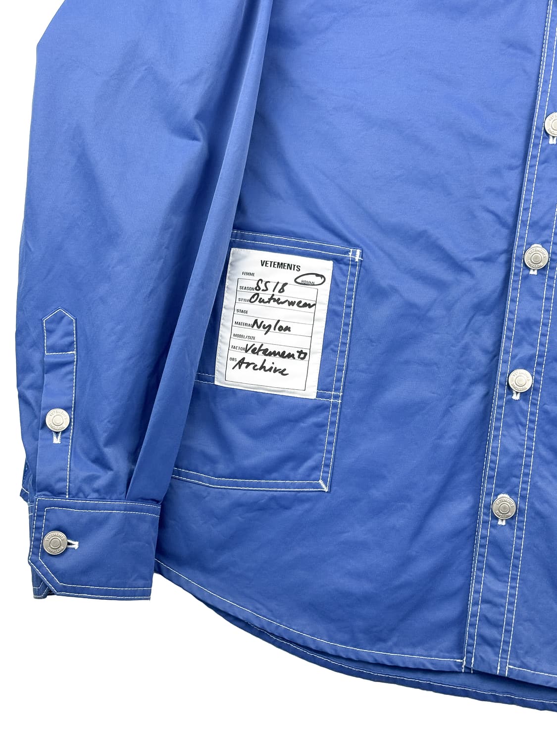 베트멍 오버핏 나일론 셔츠 블루 상품이미지4