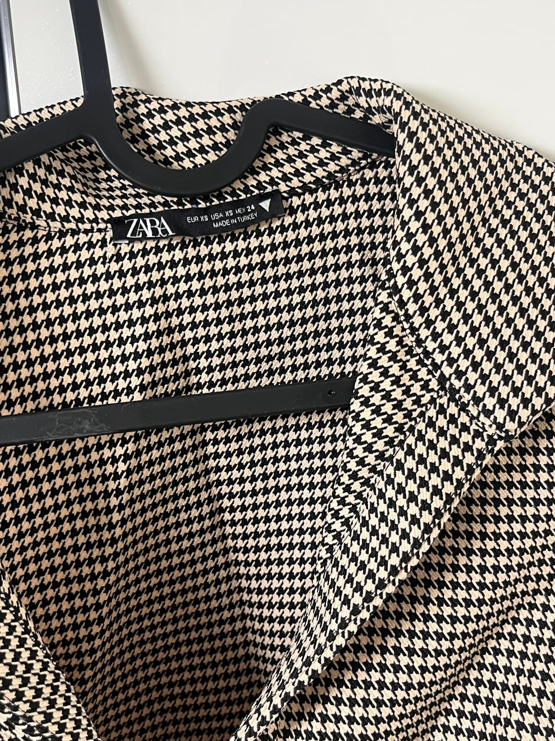 자라 검정 - 브라운 체크 셔츠 크롭 자켓 상품이미지2