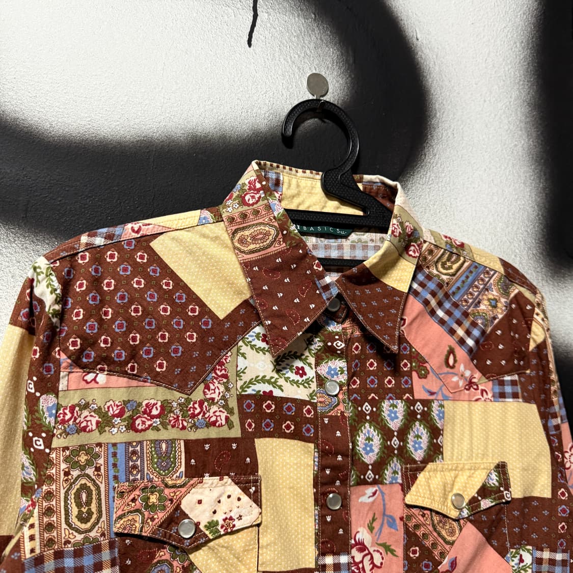 VTG 빈티지 에스닉 반나다 패치워크 더블 포켓 긴팔 셔츠 상품이미지3