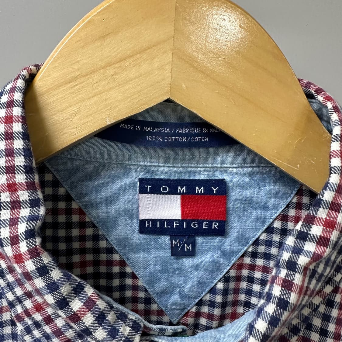 (L)90'S 타미 체크 셔츠-Y369 상품이미지3