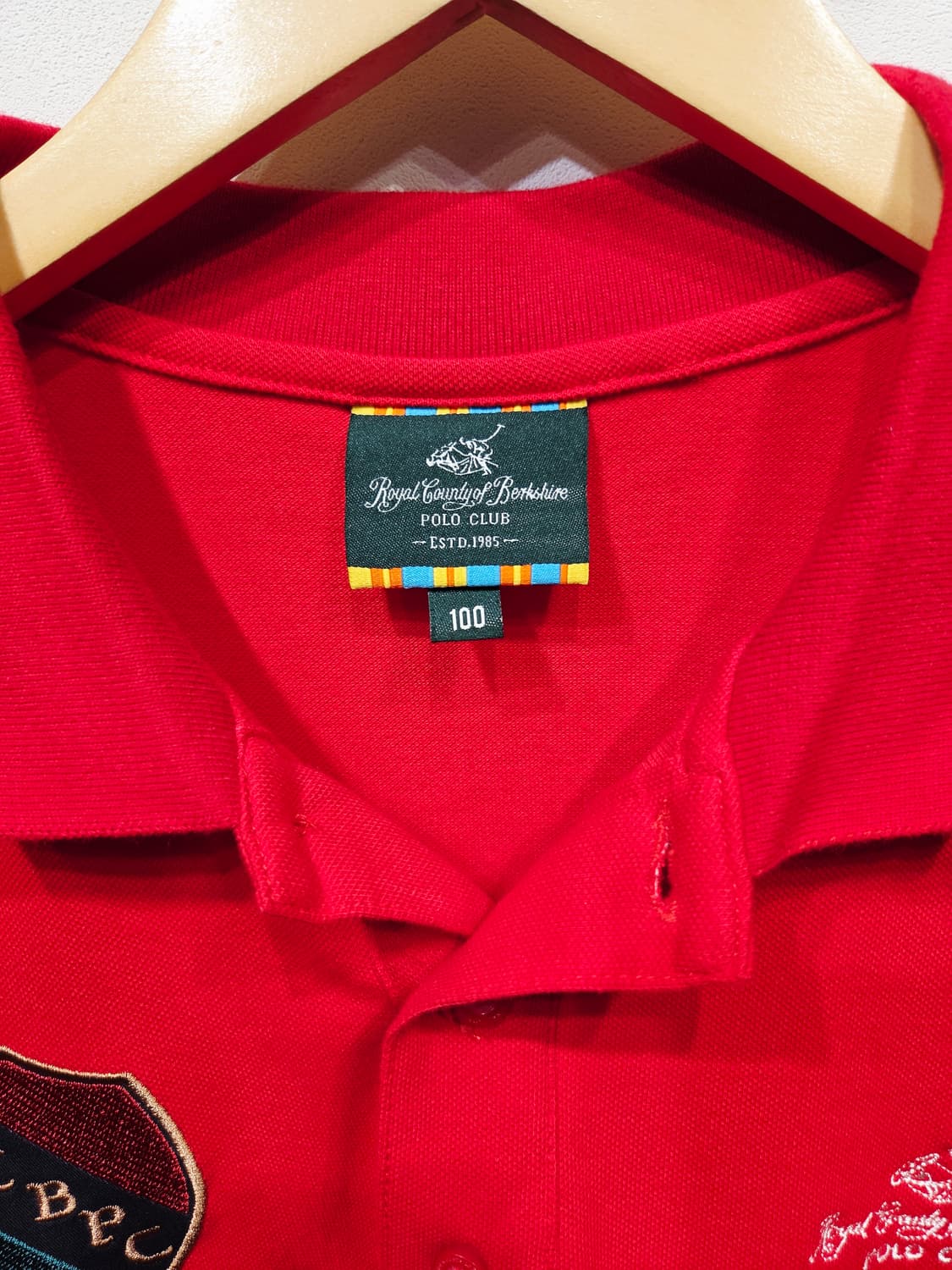 폴로클럽. 남자 레드 반팔 카라티_100 상품이미지6