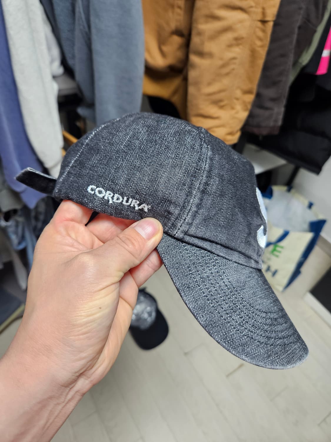 슈프림 코듀라 데님 s로고 캡 블랙 25ss 상품이미지2