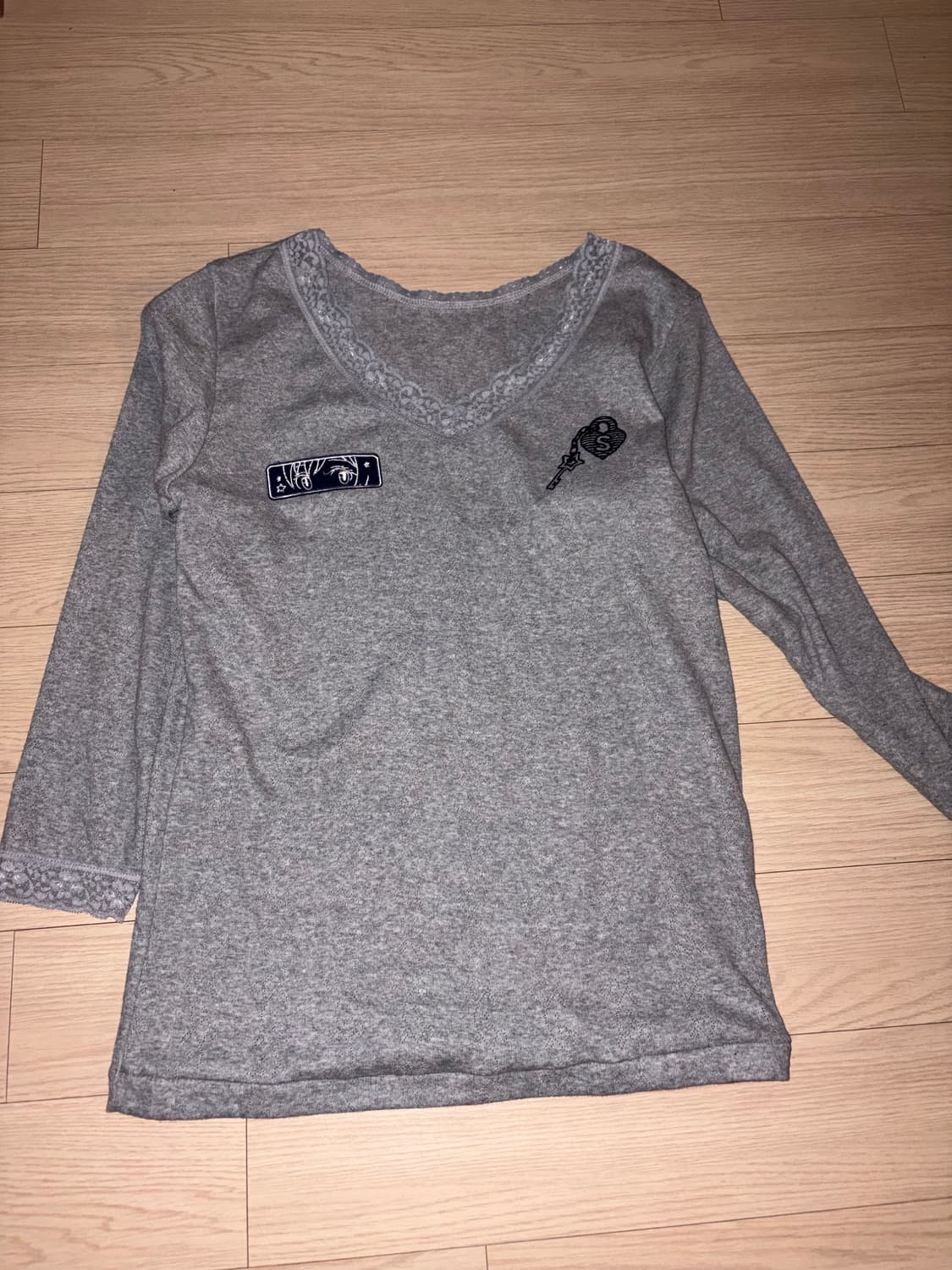 GOTTI LACE TOP GRAY 상품이미지2