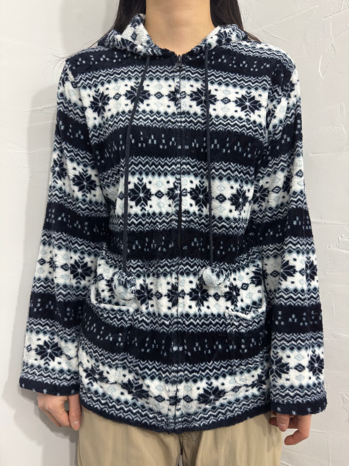winter pattern hood fleece 상품이미지1